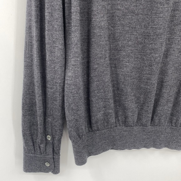 Hickey Freeman Polo Collar Sweater Men's Size Medium Gray Wool Long Sleeve Soft - Picture 7 of 12